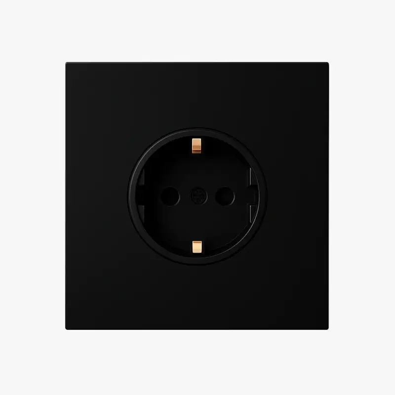Livraison Express Matte black steel power socket (europe)