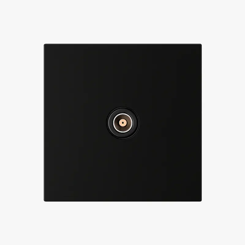 Soldes Matte black steel tv socket