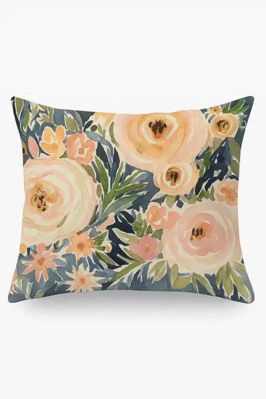 Bon Plan Square pillowcase flowers 45 cm x 45 cm