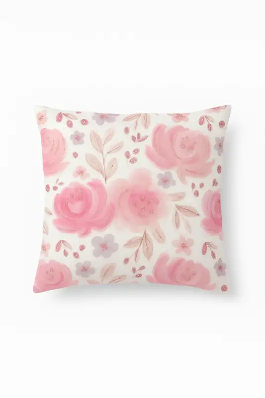 Haute Qualité Square pillowcase with fresh floral design 45×45 cm
