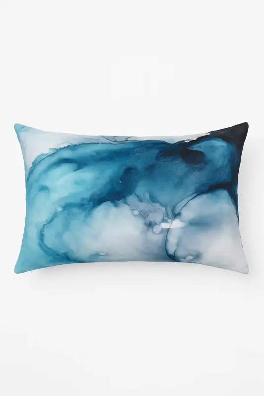 Rectangular pillowcase with watercolour stripes, chinese style Usine Directe