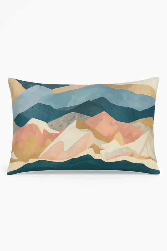 Rectangular pillowcase with chinese watercolour stripes 30 x 50 cm Promotion Saisonnière