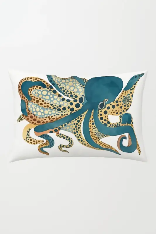 Rectangular cushion cover with chinese watercolour stripes 30 x 50 cm Bon Marché