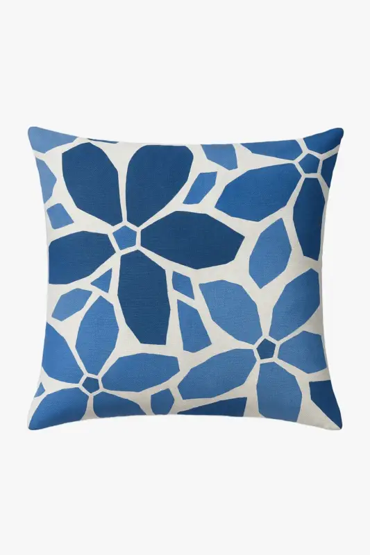 Dark blue geometric cushion cover for interior decor Paiement Sécurisé