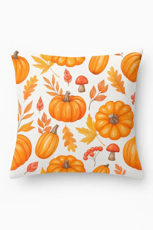Pumpkin and autumn leaves cushion cover for sofa or car Top Vente