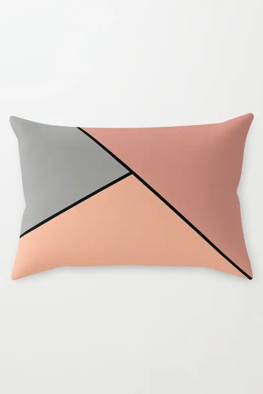 Rectangular geometric cushion cover yellow red 30 x 50 cm Vente Flash
