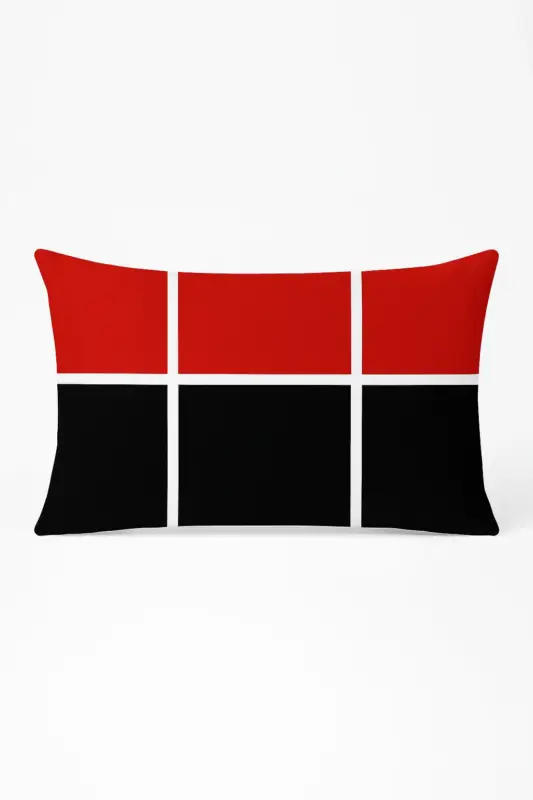 Geometric nordic cushion cover yellow and red 30 x 50 cm Expédition Rapide