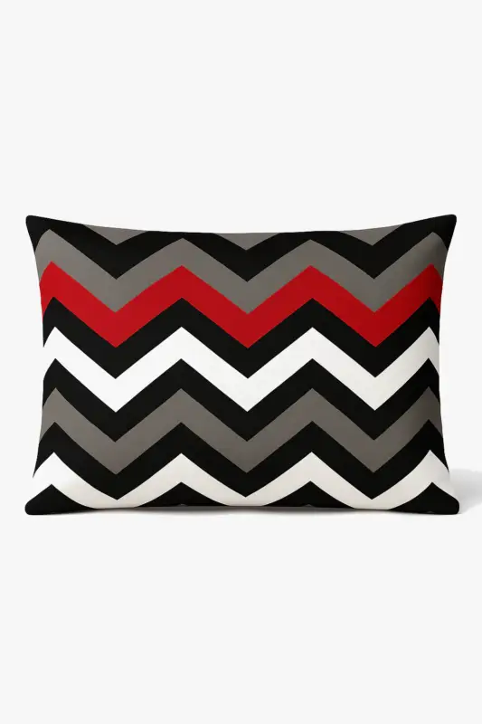 Rectangular geometric nordic yellow and red cushion cover Prix Bas
