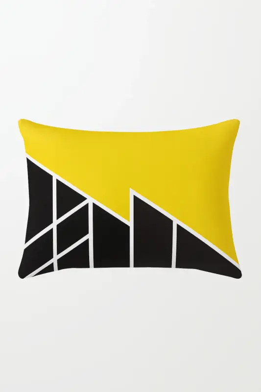 Bon Plan Rectangular cushion cover with yellow and red geometric pattern 30 ...