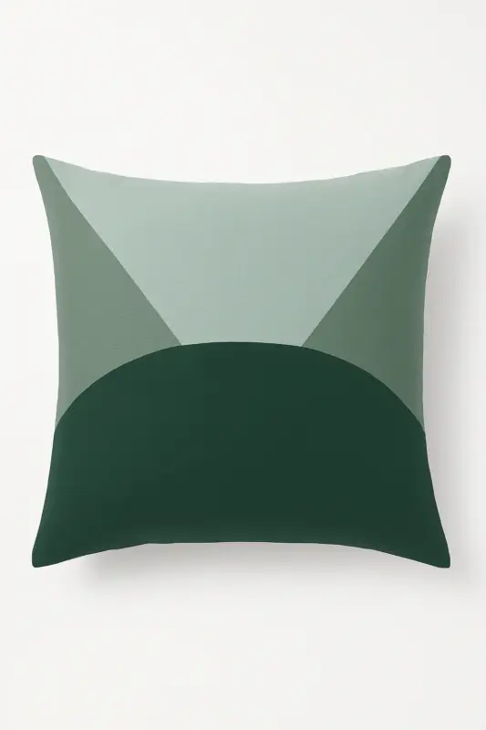 Housse de coussin verte géométrique abstraite pour canapé Haute Qualité