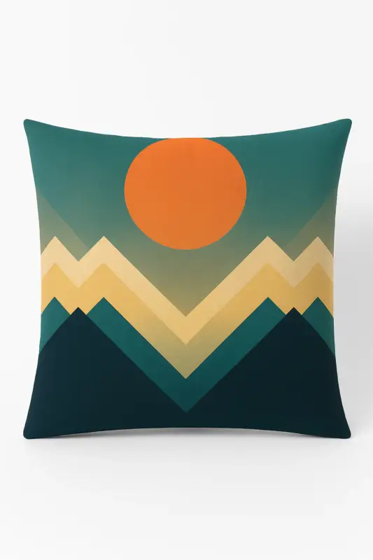 Geometric wildflower cushion cover peach skin finish Populaire