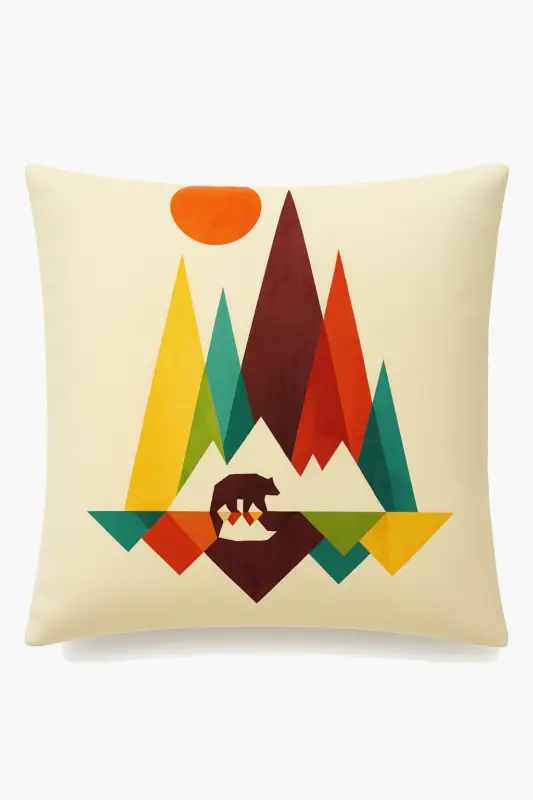 Geometric wildflower colourful cushion cover Meilleur Choix