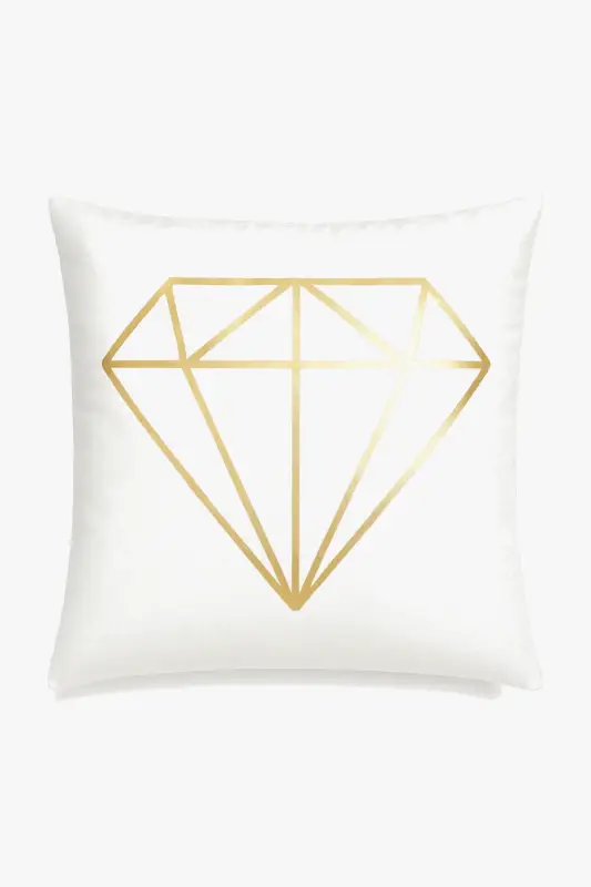 Modern cushion cover with geometric green leaf design Promotion Saisonnière