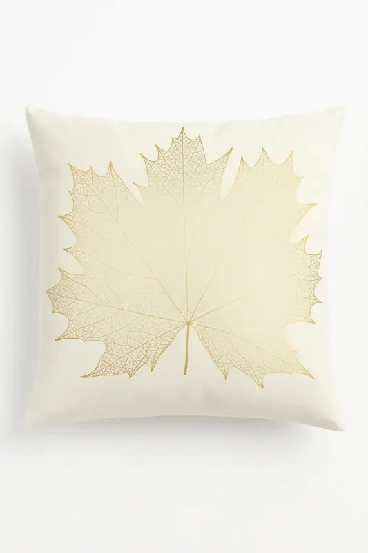 Modern cushion cover with geometric green leaves pattern Marque