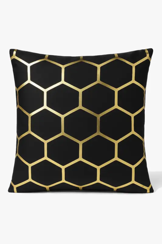 Modern cushion cover with geometric decorative leaf pattern Acheter En Ligne