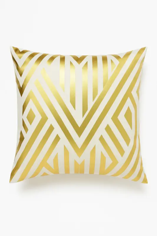 Acheter En Ligne Modern cushion cover with geometric green leaf pattern