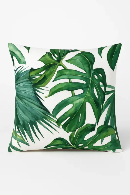 Certifié Decorative cushion cover with cactus and tropical plants pattern