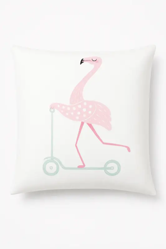 Square cushion cover with decorative flamingo design for your spaces Solde