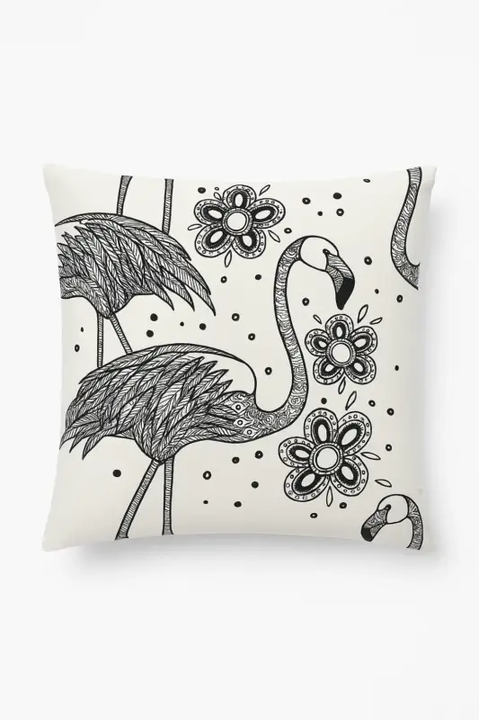 Decorative square cushion cover with flamingo design for your home Vente Directe
