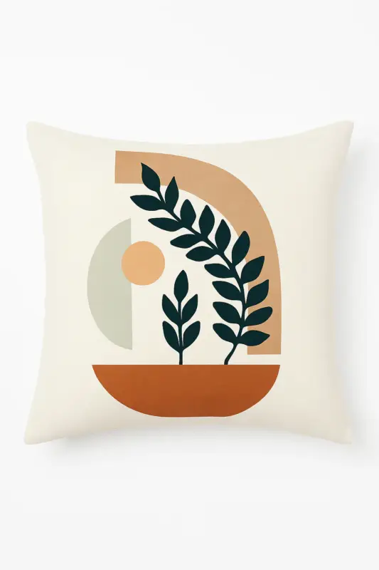 Commander Maintenant Abstract art plant cushion cover 45 x 45 cm