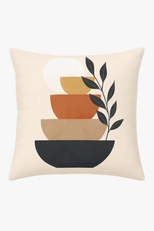 Square cushion cover art plant 45 cm abstract design Dernier Modèle