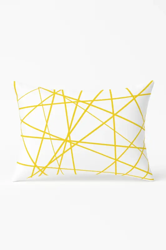 Offre Du Jour Yellow geometric cushion cover for interior decor