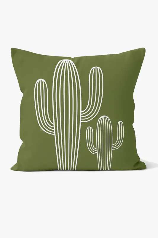 Decorative cushion cover with abstract green floral pattern Usine Directe