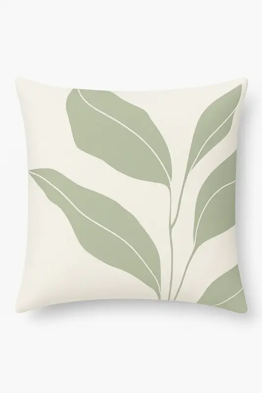 Quantité Limitée Decorative cushion cover with abstract green floral pattern