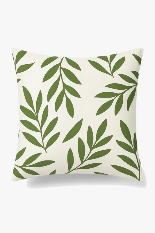 Green cushion cover with abstract floral print, single-sided Meilleur Prix