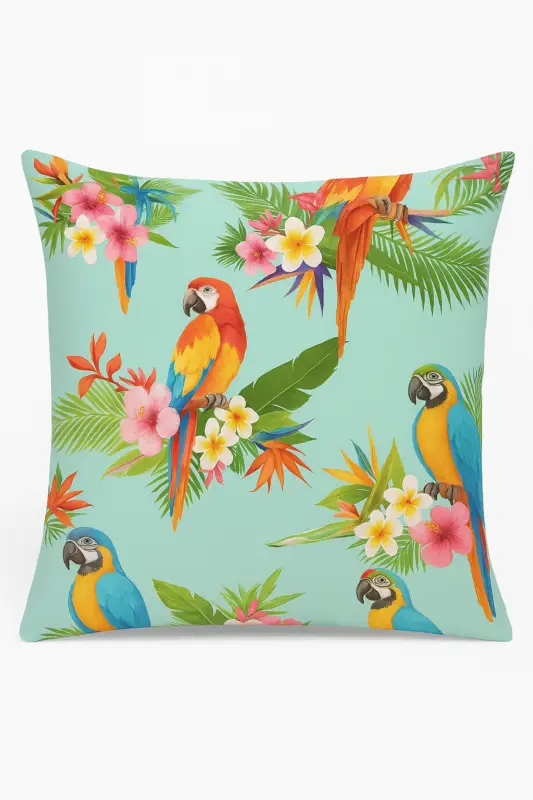 Authentique Tropical parrot cushion cover for sofa