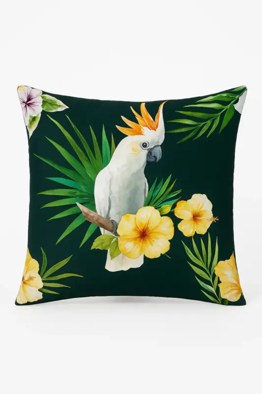 Tropical parrot cushion cover for sofa or living room Dernière Chance