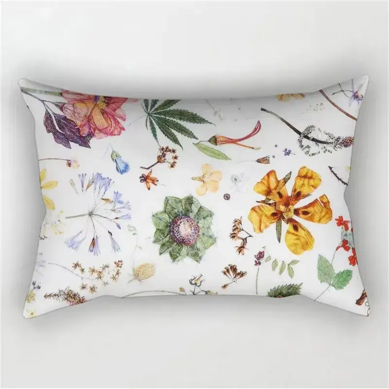 Bon Plan Decorative cushion cover rainbow red and pink flowers