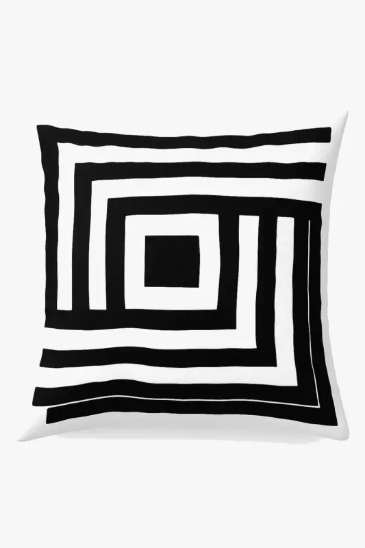 Decorative black and white geometric cushion cover Expédition Rapide