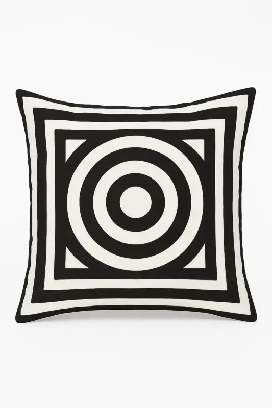 Produit De Marque Black and white geometric cushion cover for interior decor