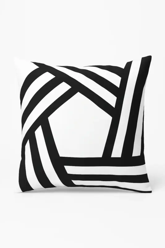 Dernier Modèle Geometric black and white cushion cover modern design