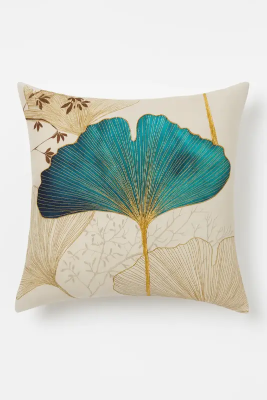Floral ginkgo cushion cover for living room and bedroom Commande En Gros
