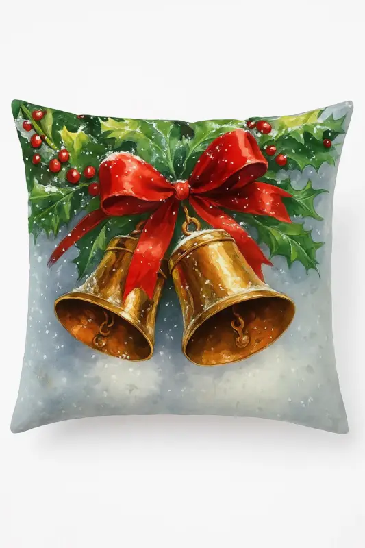 Authentique Decorative cushion cover with father christmas and christmas bells …