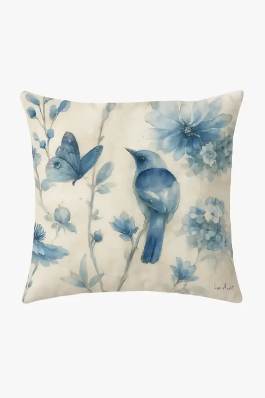 Floral ginkgo pattern cushion cover for interior decor Nouvelle Collection
