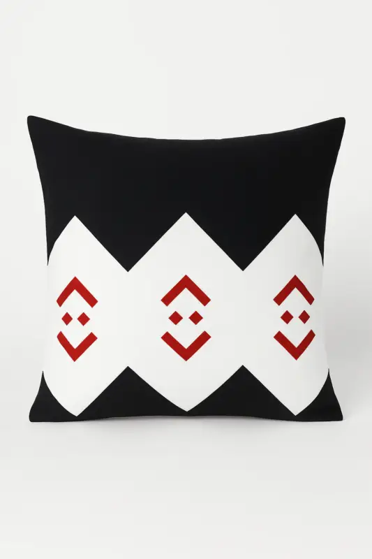 Black and red geometric cushion cover for sofa Seulement Aujourd'hui