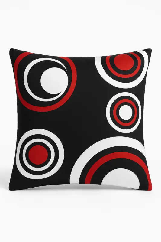 Prix Promo Black and red geometric cushion cover
