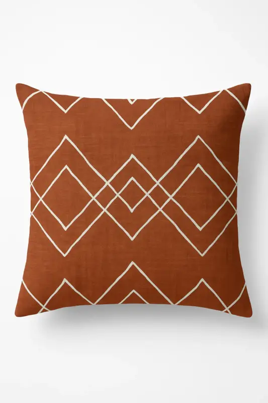 Achat Immédiat Elegant modern brown geometric square cushion cover