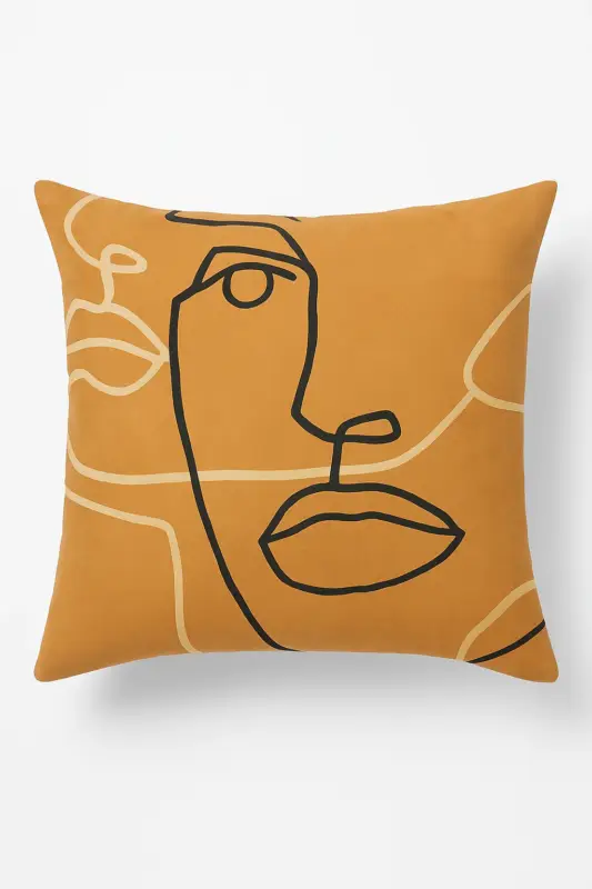 Authentique Elegant and modern brown geometric square cushion cover