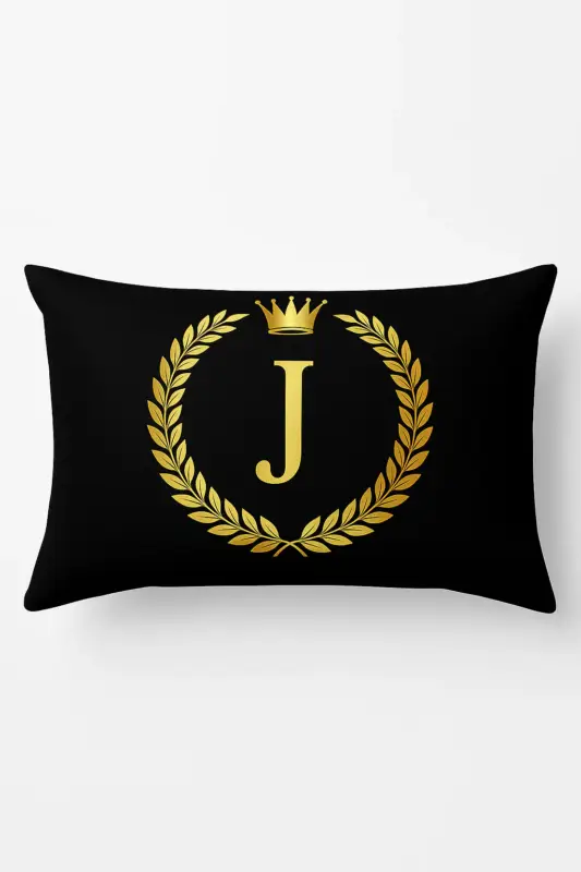Prix Réduit Decorative cushion cover with black and gold letter motif