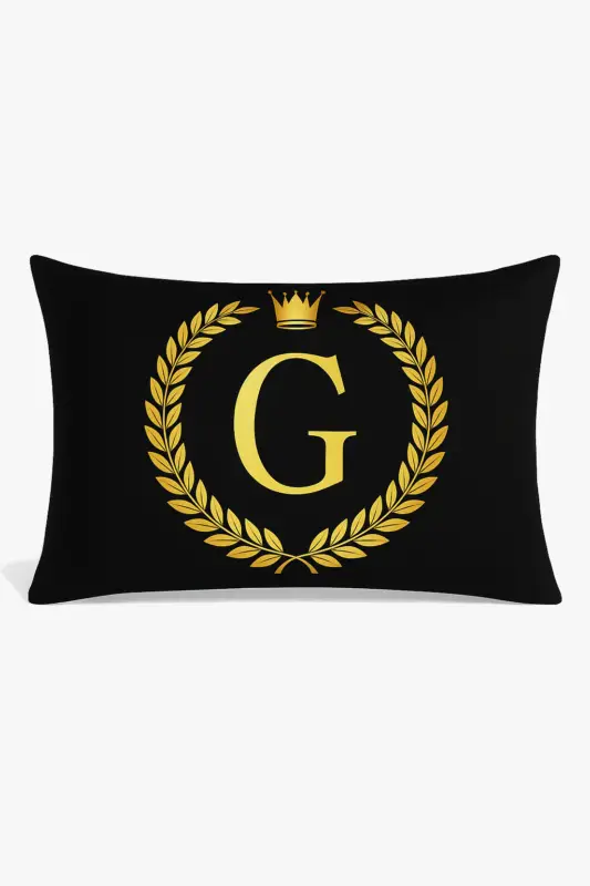 Vente Directe Decorative cushion cover with black and gold letter pattern