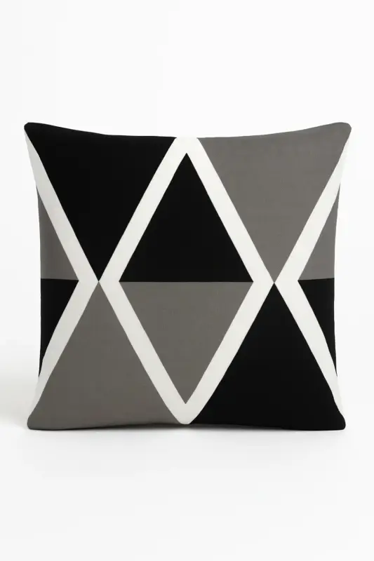 Modern black and white geometric decorative cushion cover Livraison Express