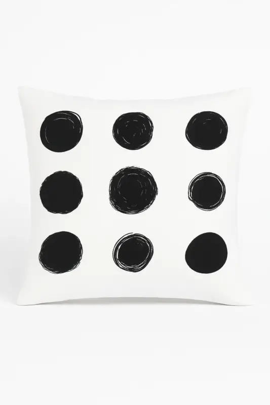 Decorative modern black and white geometric cushion cover Prix Choc