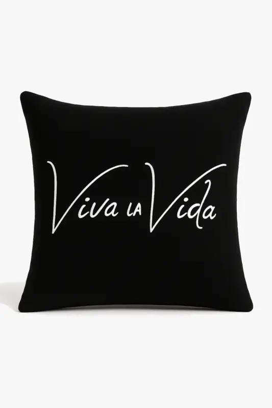 Modern black and white geometric decorative cushion cover Commander Maintenant