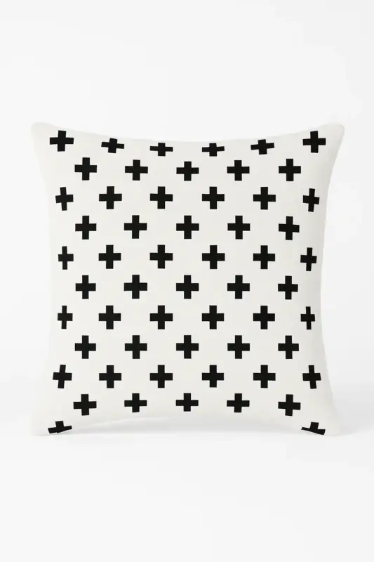 Authentique Modern black and white geometric decorative cushion cover