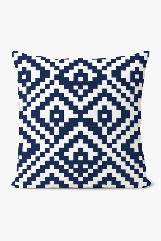 Solde Navy blue geometric cushion for interior decor