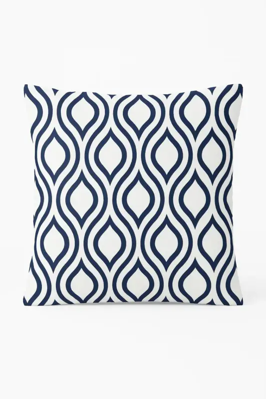 Offre Du Jour Navy blue geometric cushion for interior decor